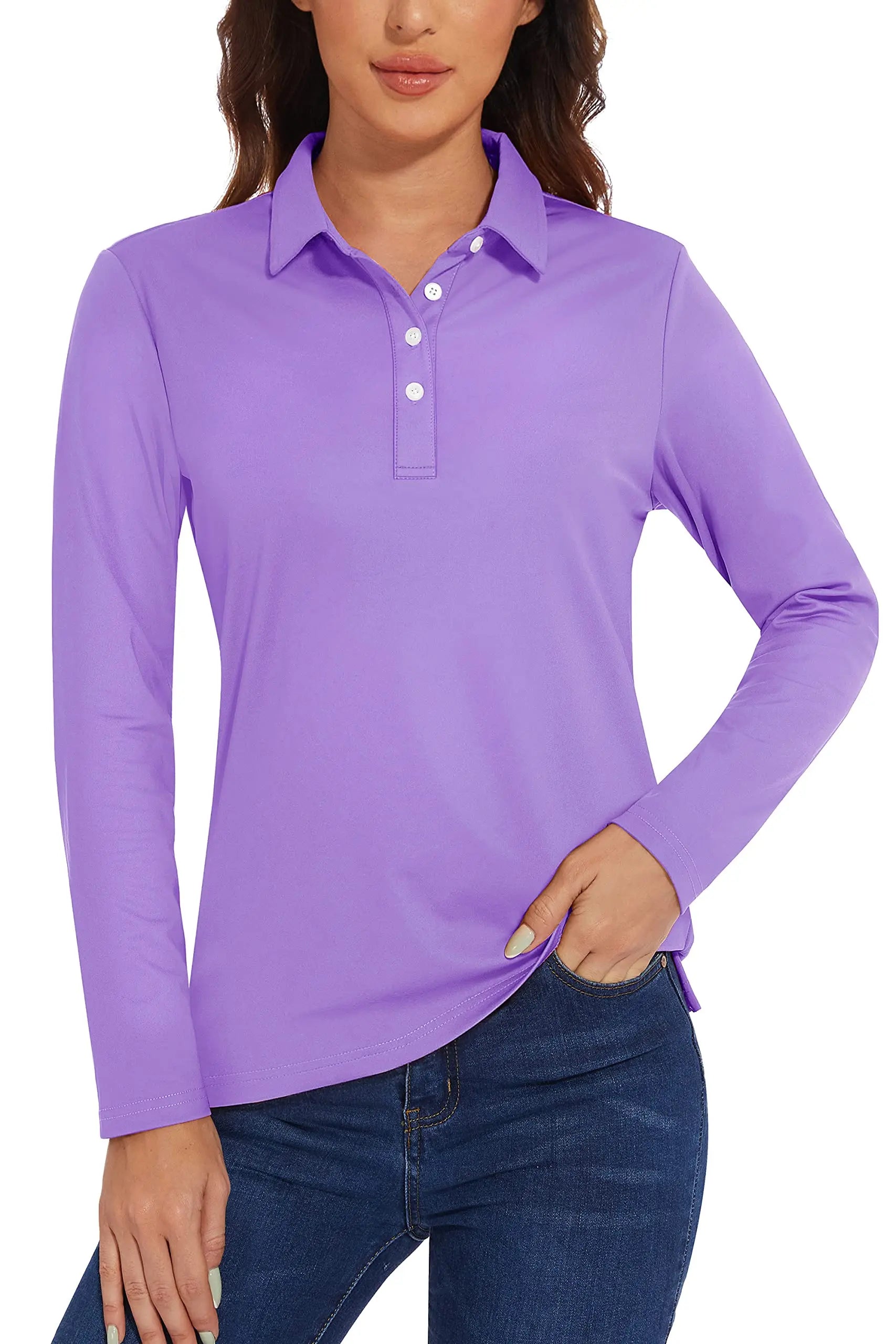 UPF 50+ Long-Sleeve Golf Polo