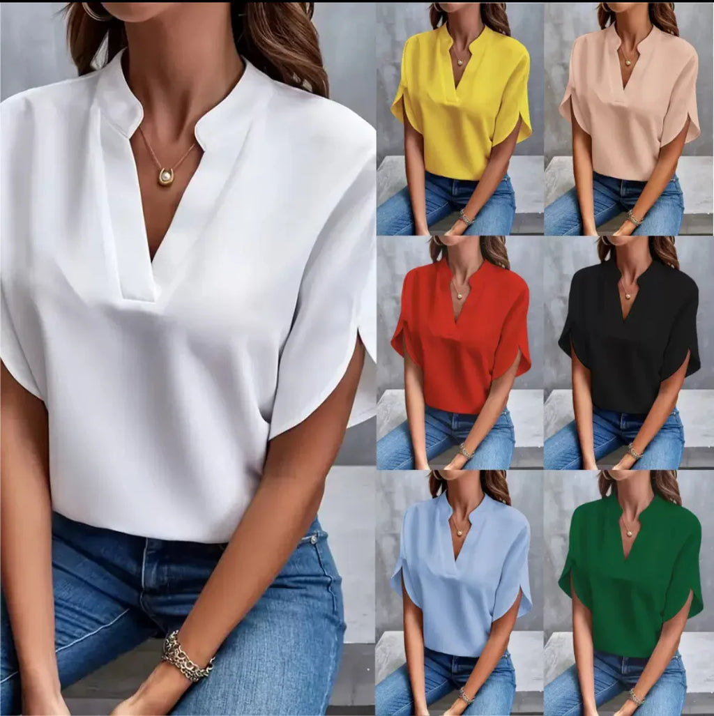 V-Neck Relaxed Blouse
