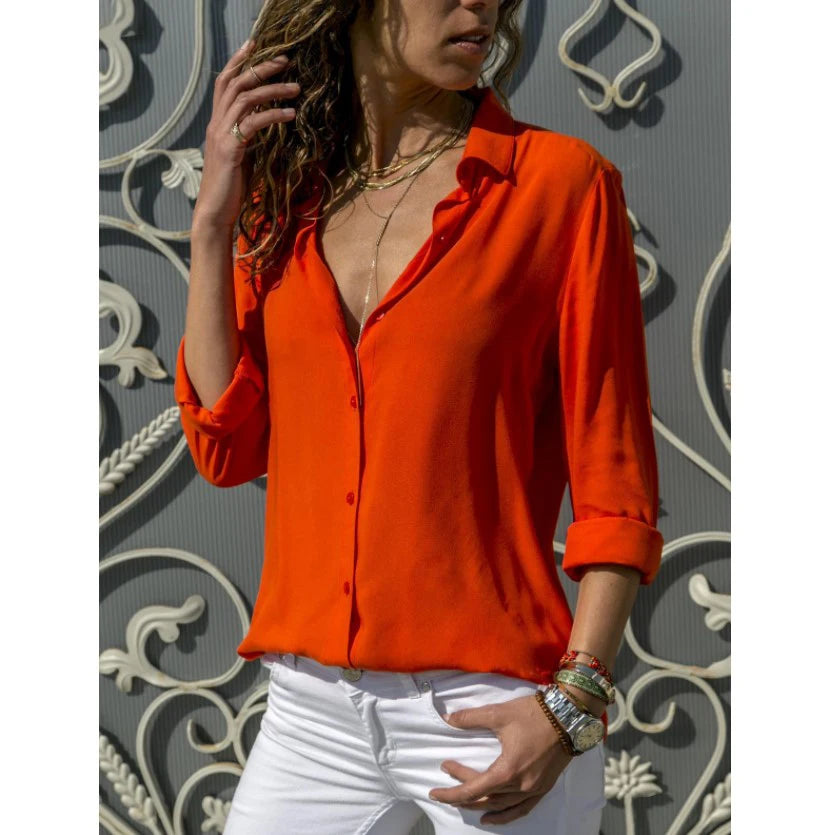 Relaxed Polo-Collar Button Shirt