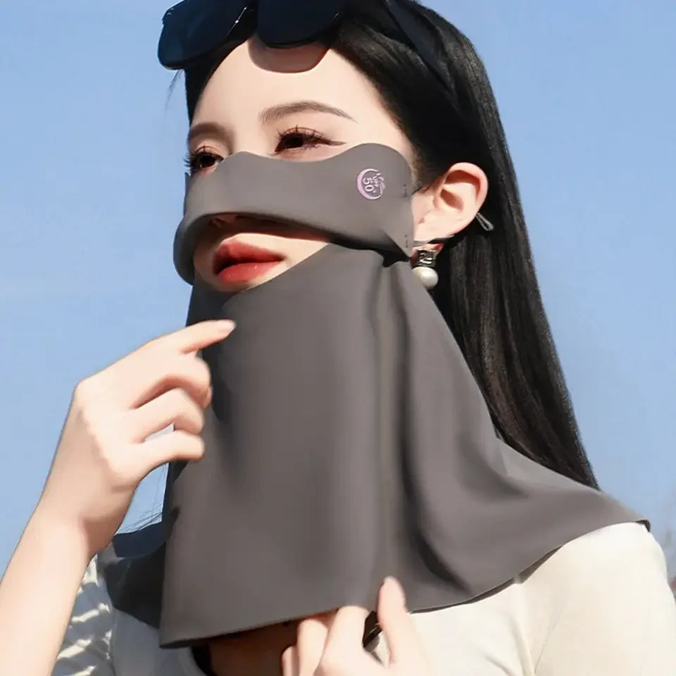 3D Ice Silk UPF50+ UV Protection Face Mask for Women Summer Outdoor Cycling Hiking 360° Face Neck Cover Cool Balaclava Scarf