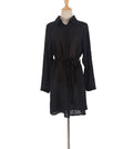 Self-Belted Beach Shirt Cover-Up
