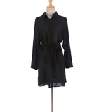 Self-Belted Beach Shirt Cover-Up