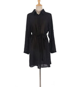 Self-Belted Beach Shirt Cover-Up
