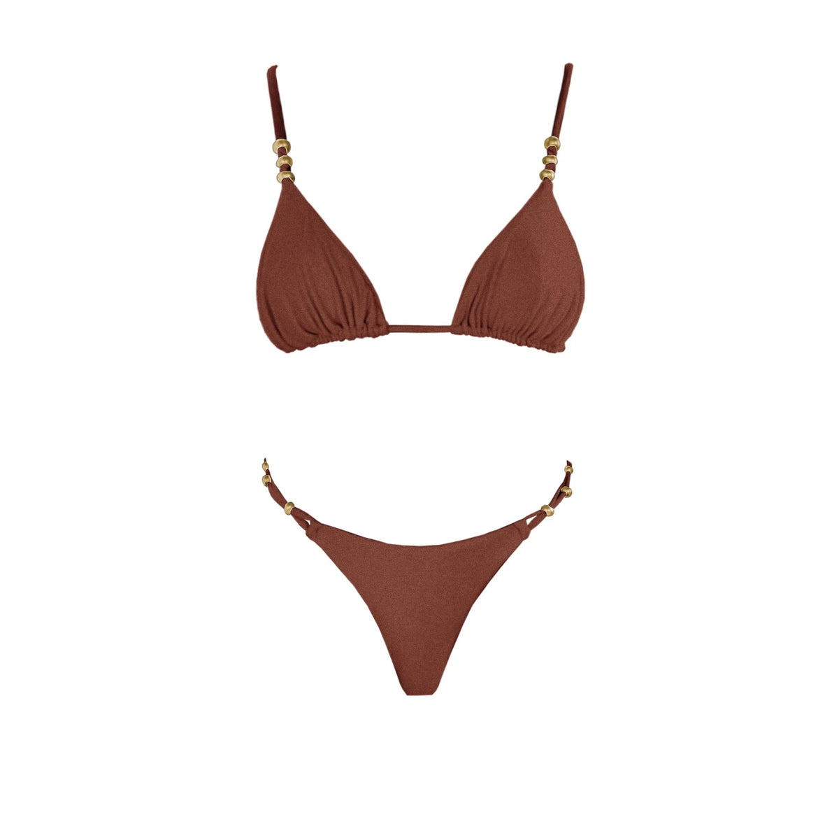 Strappy Three-Piece Bandeau Bikini Set
