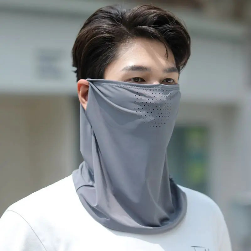 Summer UV Protection Outdoor Neck Wrap Cover Sports Sun Protection Ice Silk Mask Face Cover Neck Wrap Cover Sunscreen Face Scarf