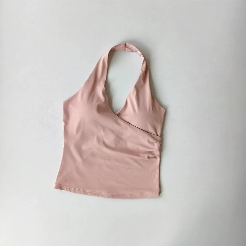 Aurelia Sun Halter V-Neck Sports Bra – Black – image 11