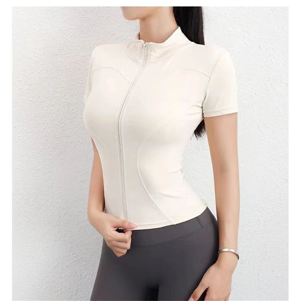 Zip-Front Short-Sleeve Training Top