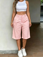 Street-Chic High-Rise Mini Shorts