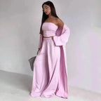 Three-Piece Cardigan & Wide-Leg Pants Set