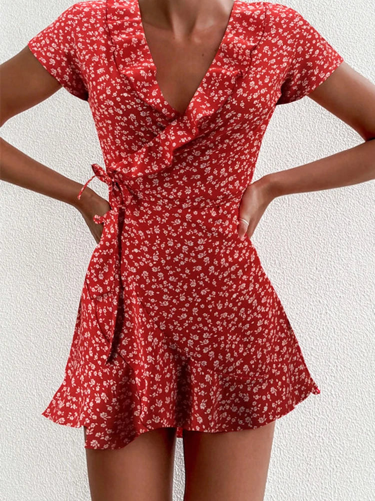 Floral Ruffle Mini Dress