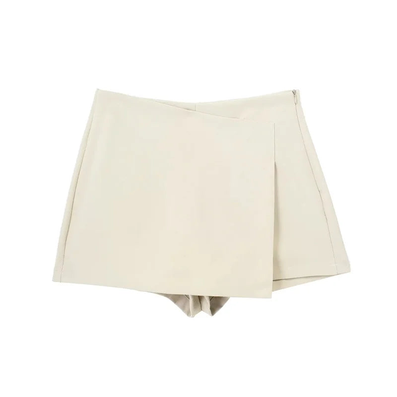 Asymmetric High-Waist Skort