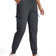TACVASEN Women's Quick Dry Waterproof Cargo Pants Lightweight UPF 50 Athletic Jogger Pants Travel Hiking Pants Velcro Pockets