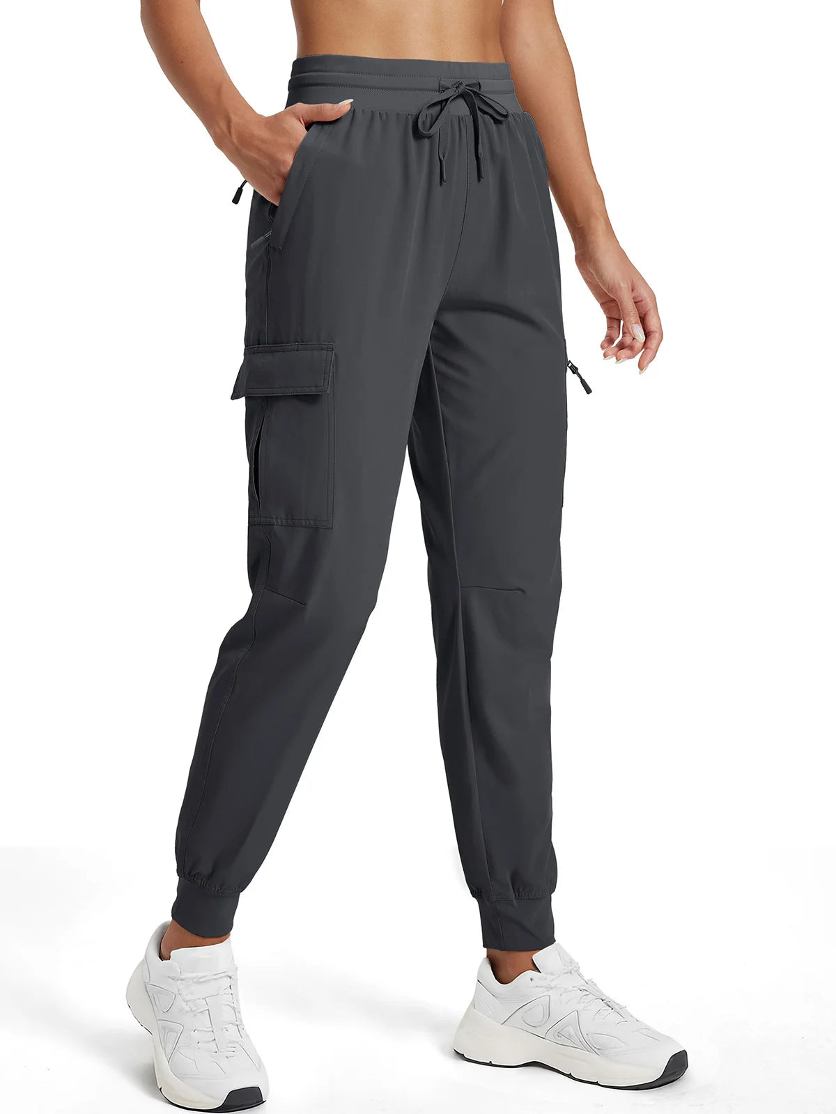 TACVASEN Women's Quick Dry Waterproof Cargo Pants Lightweight UPF 50 Athletic Jogger Pants Travel Hiking Pants Velcro Pockets