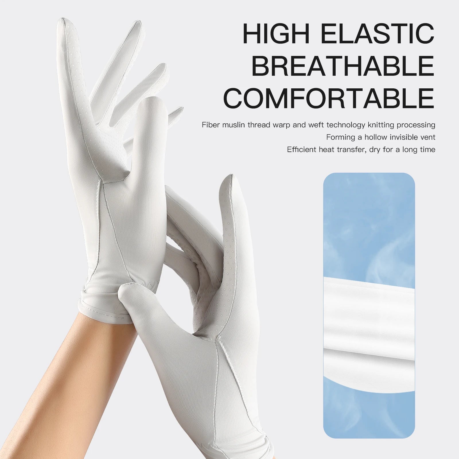 Sunscreen gloves Thin Ice Silk Women's for Women and Men Driving Electric Motorcycles Fishing UV Protection, Anti Slip,ventilate