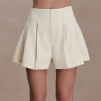 Linen Blazer & Pleated Shorts Set