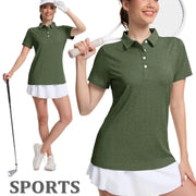 TACVASEN 4 Buttons Polos T-Shirts Womens Summer Short Sleeve Athletic Golf Polos Tee Shirts Sports Casual Work Pullover T-shirts