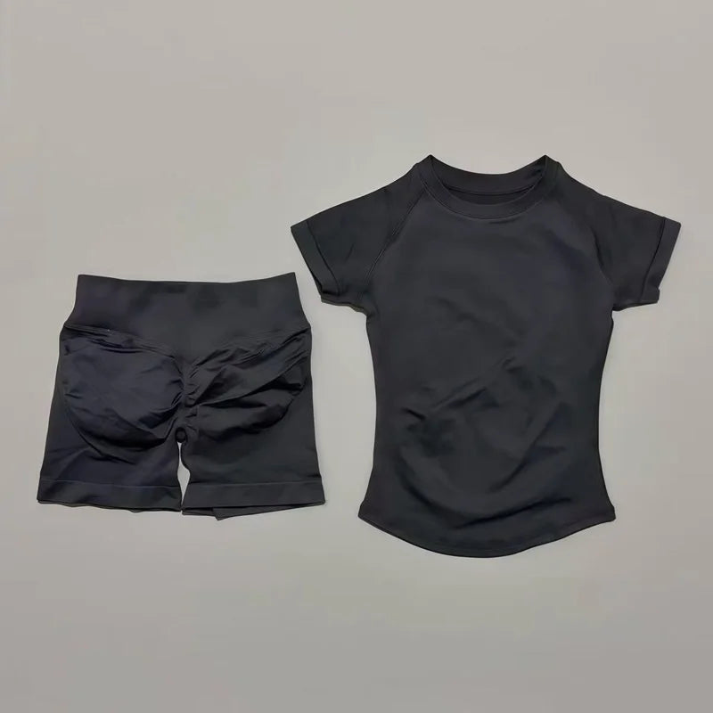 Aurelia Sun Short Sleeve Seamless Training Set – Shark Grey – image 22