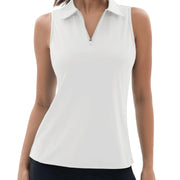 TACVASEN UPF50+ Quick Dry Polo Shirts Womens Summer Golf Sleeveless Workout Tees Sun UV Protection Outdoor Fitness Gym Tank Tops