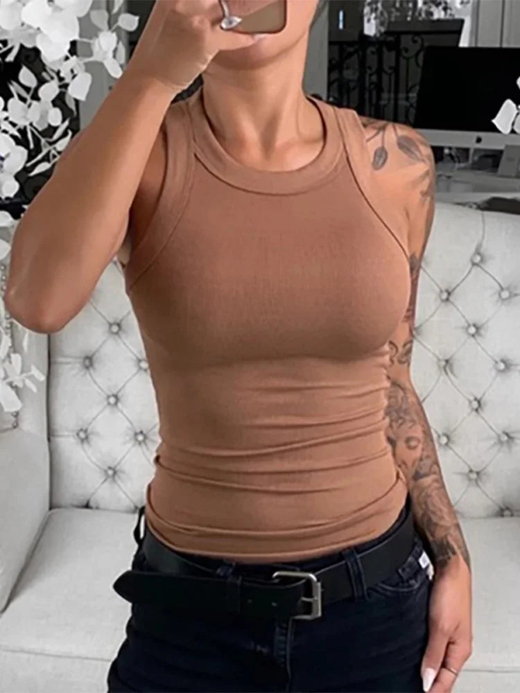 Ribbed Crew-Neck Tank