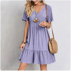 Ruffle Peplum Fit-and-Flare Dress