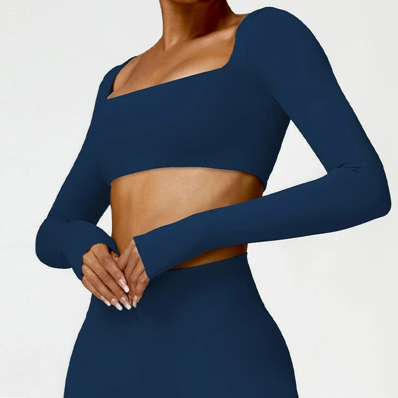 Square-Neck Long-Sleeve Training Top