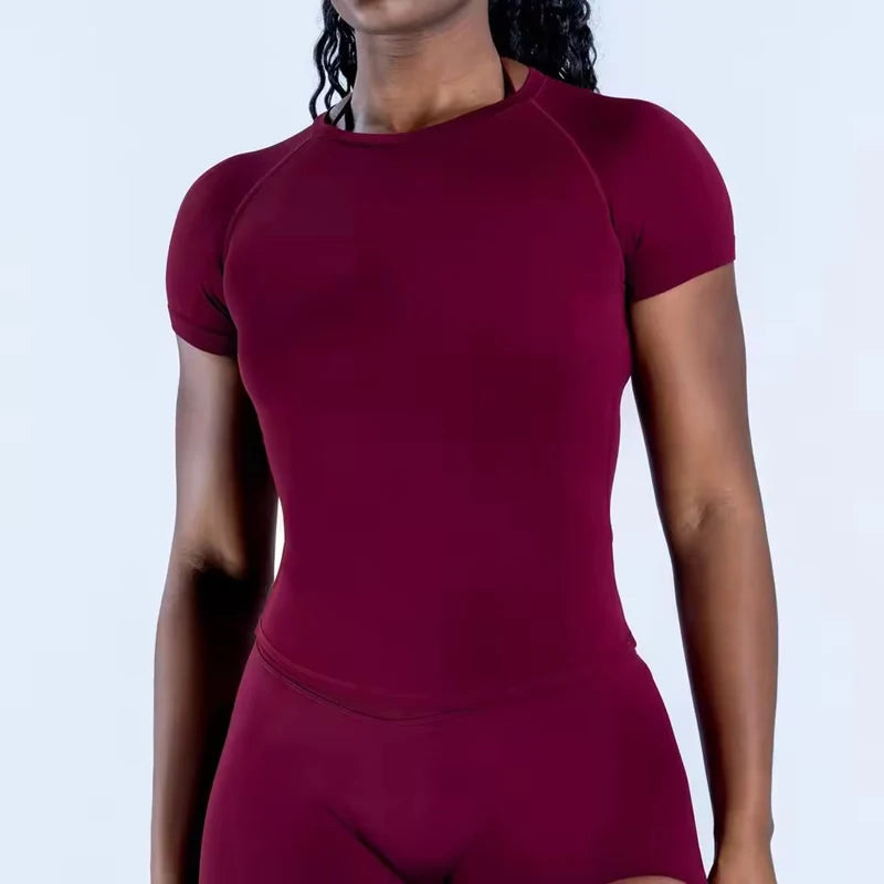 Seamless Short-Sleeve Yoga Tee
