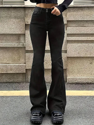 Denim High-Waist Flared Jeans