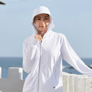 TRVLWEGO Quick Dry Long Sleeve Hoody for Men Women Summer Sun UV Protection Hooded Jacket Thin Beach Sweatshirt Travel Cloth