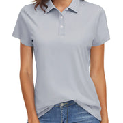 TACVASEN UPF 50+ Short Sleeve Golf Polos Shirts High Elastic Womens Sun Protection T-shirts Quick Dry Workout Tee Pullover Tops
