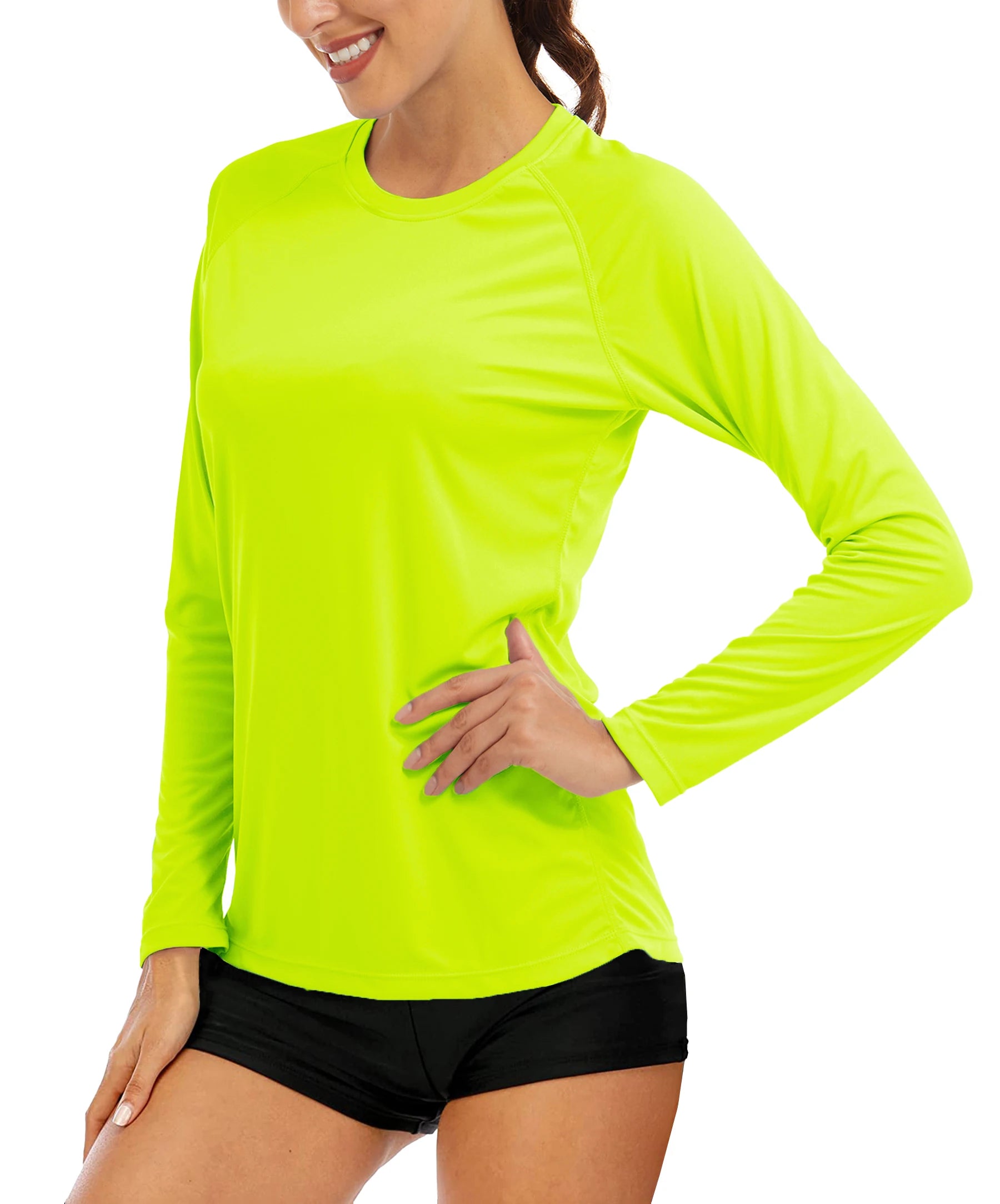 KEFITEVD Quick Dry Women's UPF 50+ Long Sleeve T-Shirts Skin Sun/UV Protection Breathable Lightweight Swim Outdoor Hiking Shirts