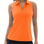 TACVASEN UPF50+ Quick Dry Polo Shirts Womens Summer Golf Sleeveless Workout Tees Sun UV Protection Outdoor Fitness Gym Tank Tops
