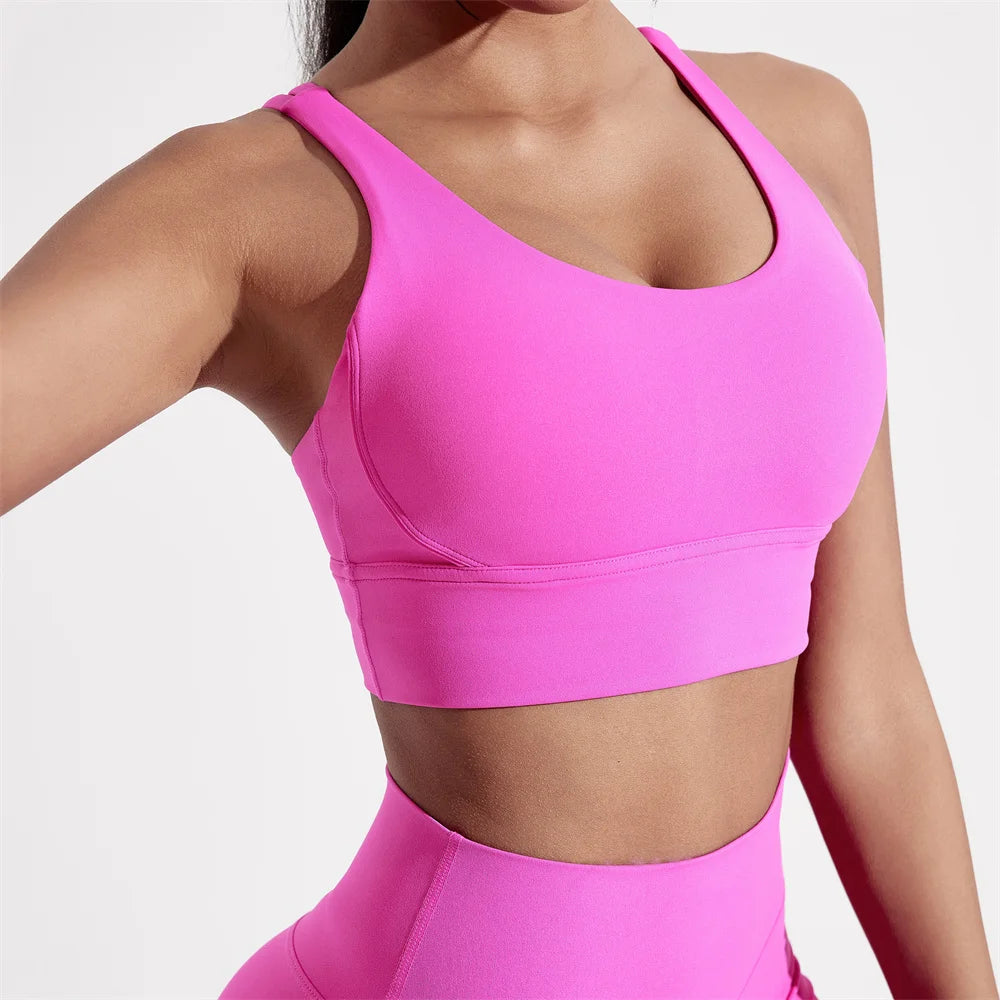 Aurelia Sun Crossback Training Sports Bra – Rose Pink – image 5