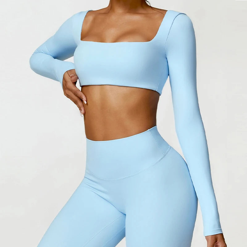 Square-Neck Long-Sleeve Training Top