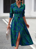Belted Floral Shirt Dress
