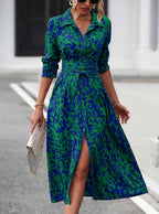 Belted Floral Shirt Dress