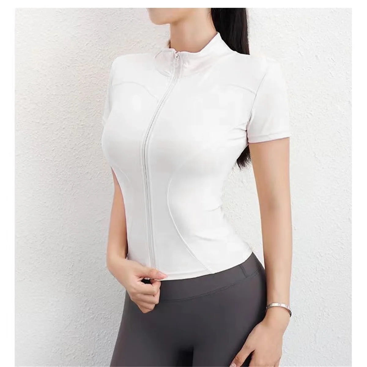 Zip-Front Short-Sleeve Training Top