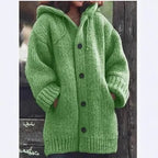 Cotton Knit Hooded Cardigan