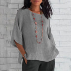 Relaxed Three-Quarter Sleeve Blouse