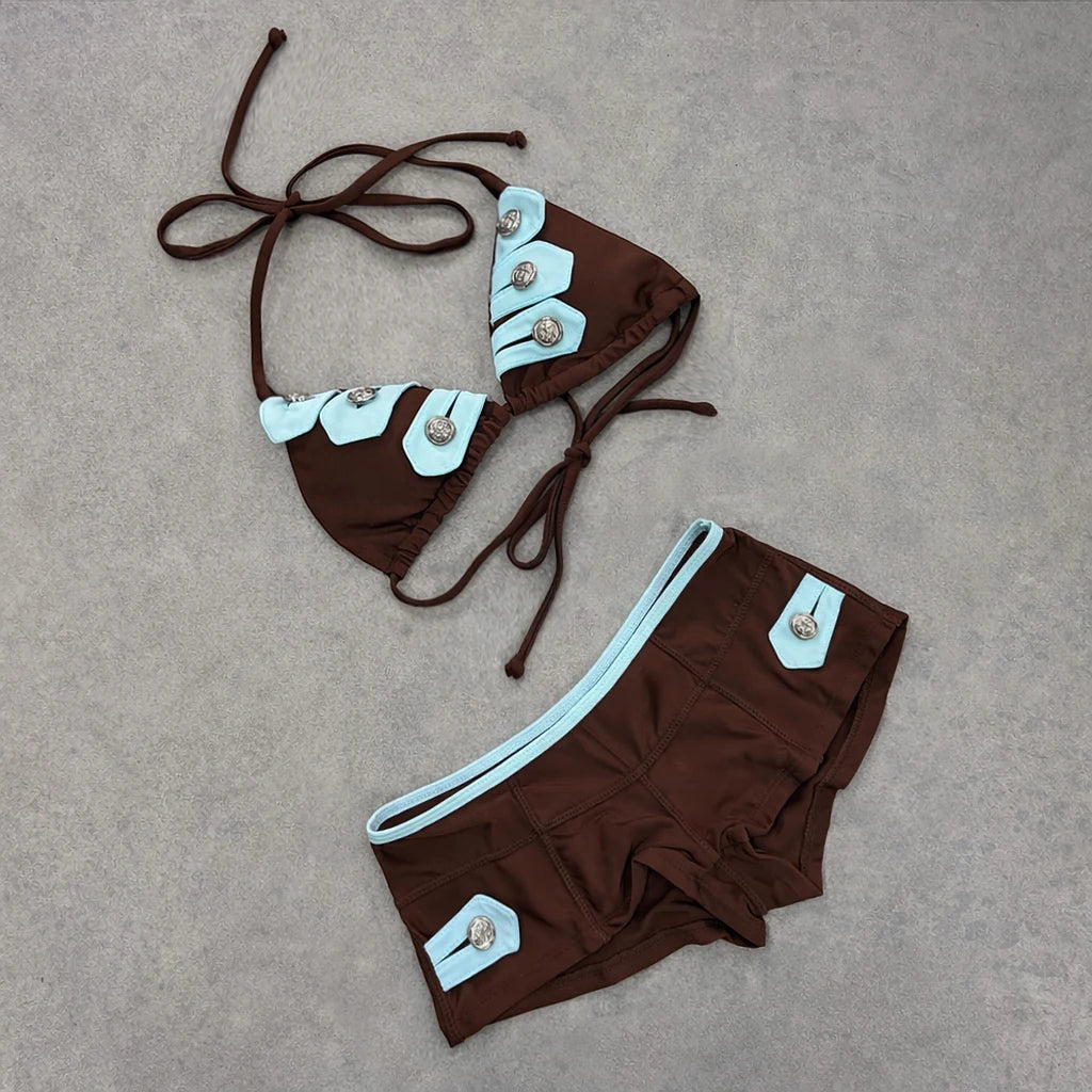 Colourblock Bandeau Bikini
