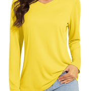 TACVASEN Summer UPF 50+ Long Sleeve T-Shirts Womens Sun Protection V Neck Fashion Tee Shirts Quick Dry Outdoor Hiking Pullover