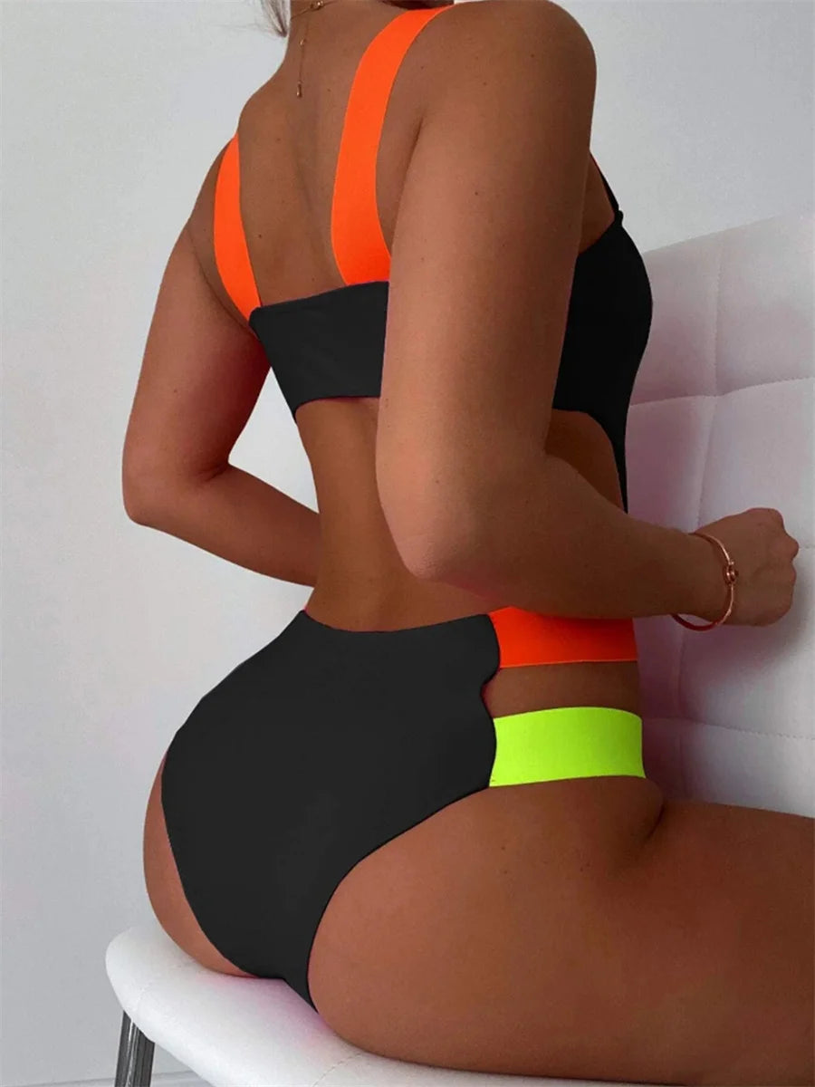 Aurelia Sun Contrast Strap Cut-Out Swimsuit – Black – Style 1 – image 3
