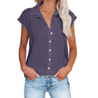 Cotton-Linen Short-Sleeve Relaxed T-Shirt