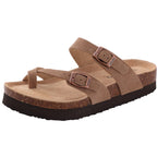 Suede Cork-Footbed Mules