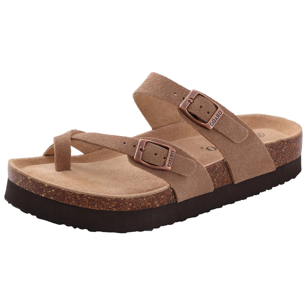 Suede Cork-Footbed Mules