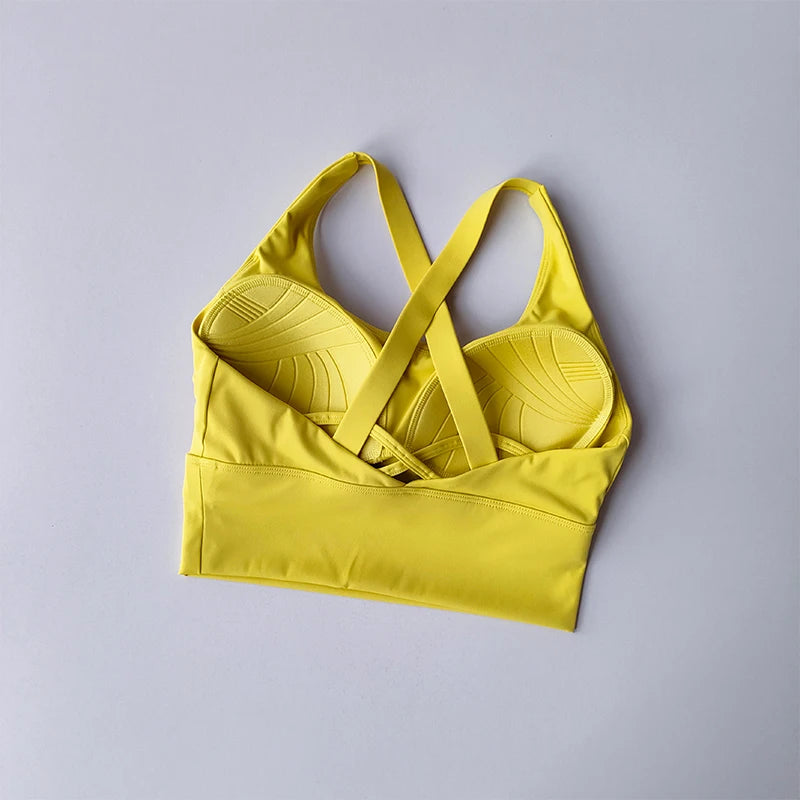 Aurelia Sun Racerback Performance Sports Bra – Yellow – image 6