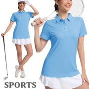 TACVASEN 4 Buttons Polos T-Shirts Womens Summer Short Sleeve Athletic Golf Polos Tee Shirts Sports Casual Work Pullover T-shirts