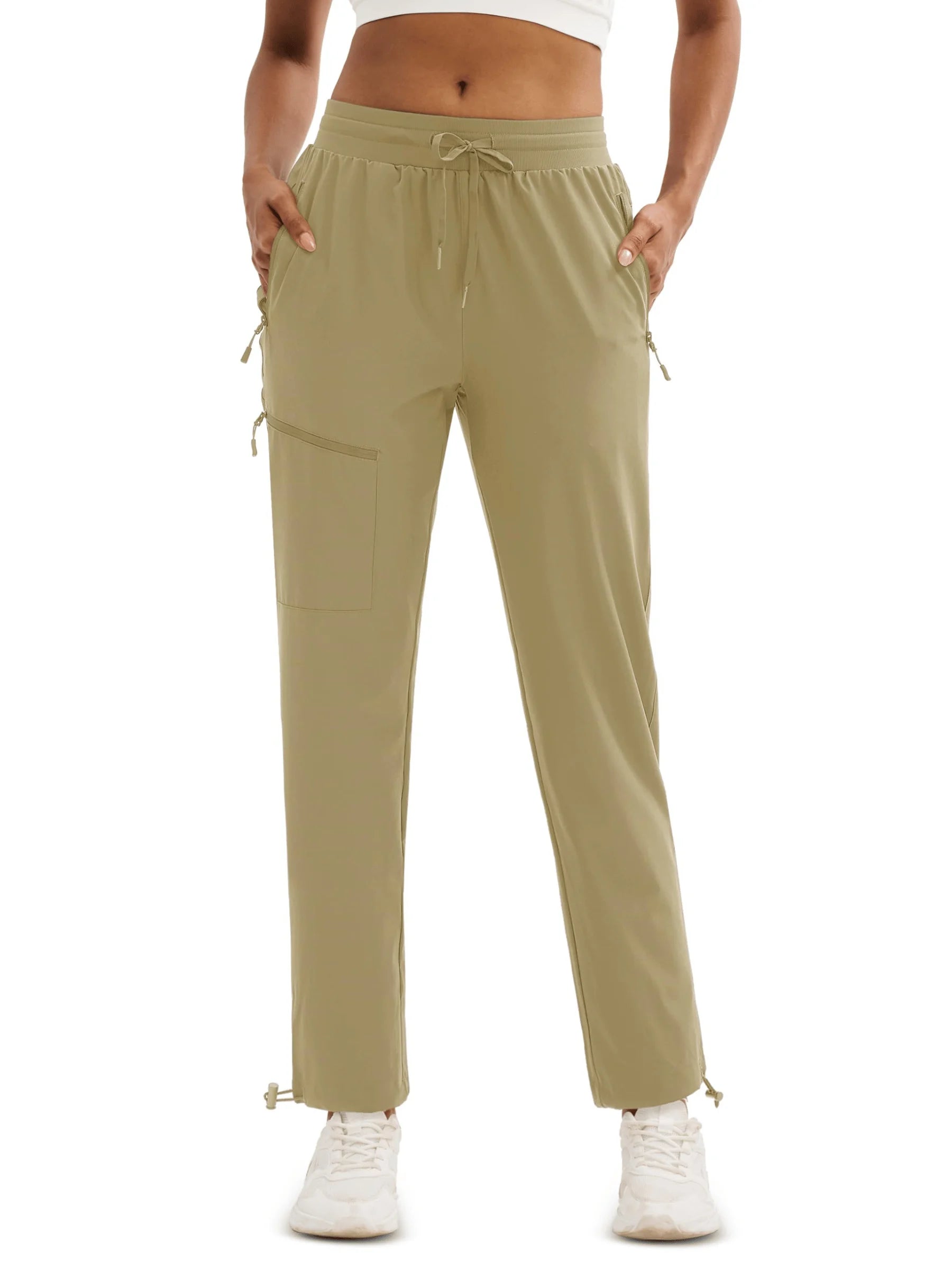 TACVASEN UPF50+ Quick Dry Cargo Pants Womens Outdoor Hiking 4 Pockets Sweatpants Breathable Waterproof UV Protection Trousers
