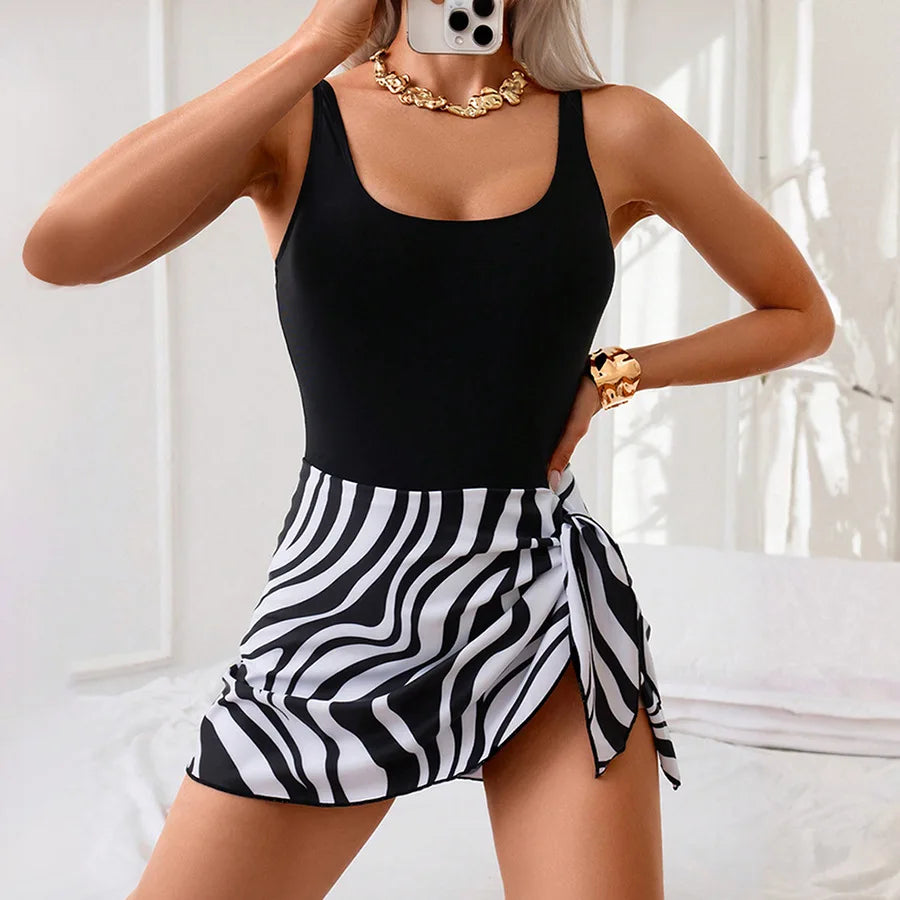 Ditsy Skirted One-Piece Swimsuit