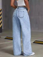 Denim Relaxed Wide-Leg Jeans