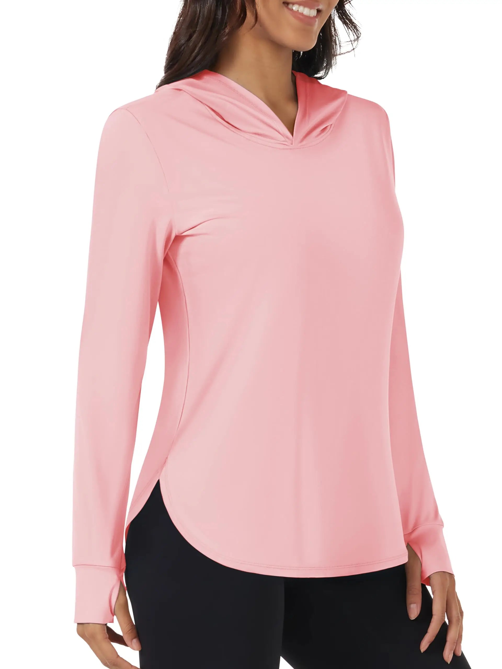 TACVASEN UPF80+ Summer UV Protection Hoodie Womens Outdoor Hiking SunBlock Pullover Tops Quick Dry Breathable Lightweight Shirts